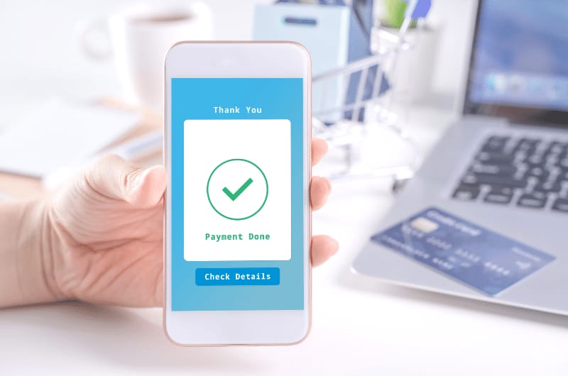 A person paying their credit card bill early