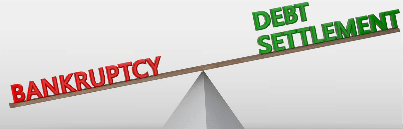A person considering bankruptcy vs debt settlement