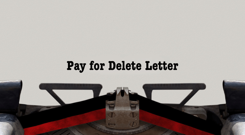 A person writing a pay for delete letter