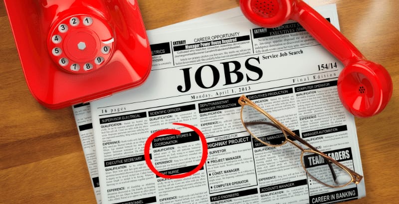 A person looking for a job after bankruptcy